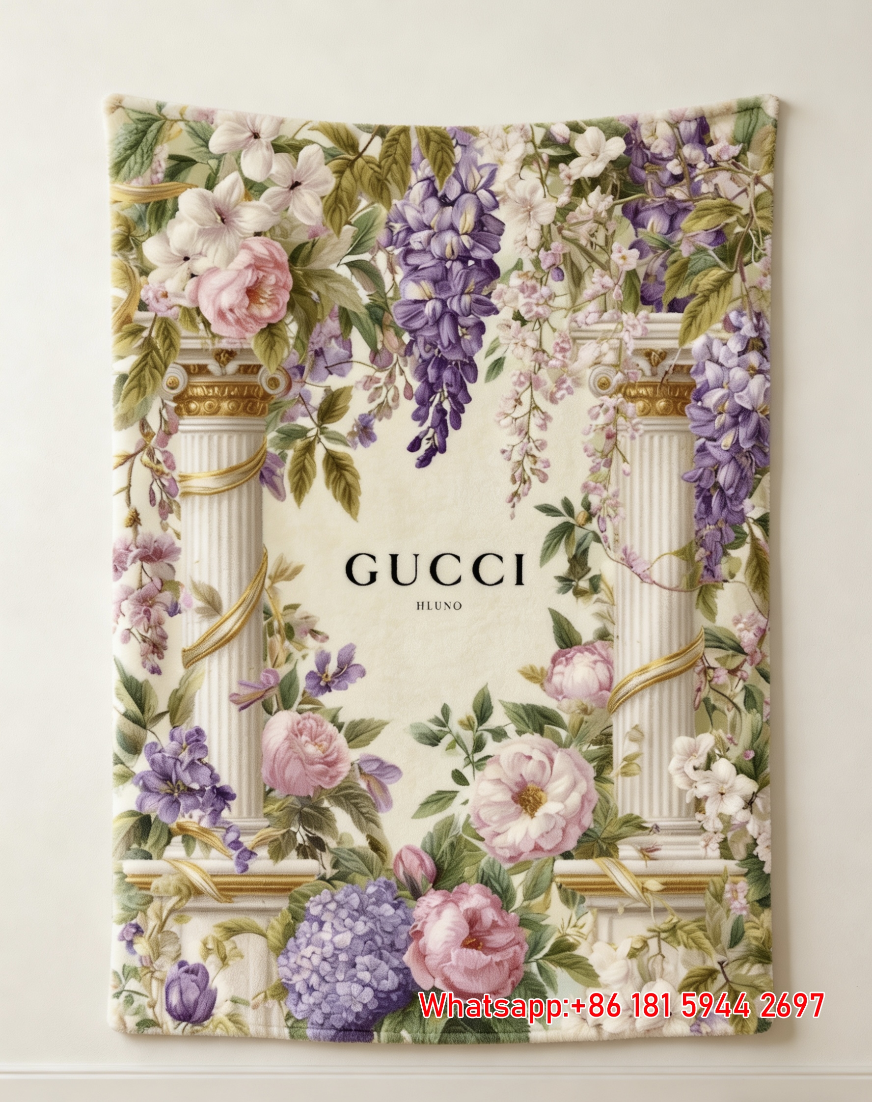 Gucci Wisteria & Column Throw blankets Gucci Neoclassical Floral Tapestry IMG_2810